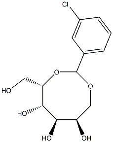 2-O,6-O-(3-Chlorobenzylidene)-D-glucitol Struktur