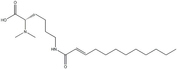 N6-(2-ドデセノイル)-N2,N2-ジメチルリシン 化学構造式