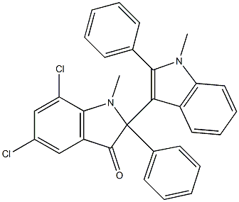 5,7-Dichloro-1,1'-dimethyl-2,2'-diphenyl[2,3'-bi[1H-indol]]-3(2H)-one