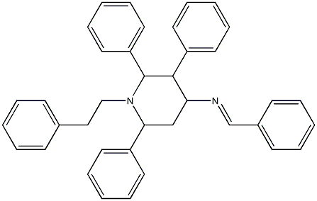 N-Benzylidene-2,3,6-triphenyl-1-(2-phenylethyl)piperidin-4-amine Structure