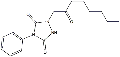 4-フェニル-1-(2-オキソオクチル)-1,2,4-トリアゾリジン-3,5-ジオン 化学構造式