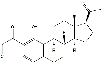 1-Hydroxy-2-(2-chloro-1-oxoethyl)-4-methyl-19-norpregna-1,3,5(10)-trien-20-one,,结构式