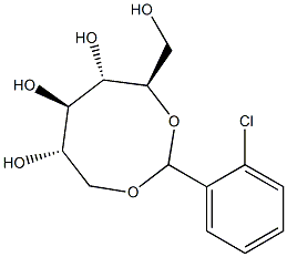 1-O,5-O-(2-クロロベンジリデン)-D-グルシトール 化学構造式