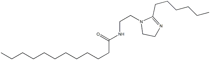 1-(2-ラウロイルアミノエチル)-2-ヘキシル-2-イミダゾリン 化学構造式