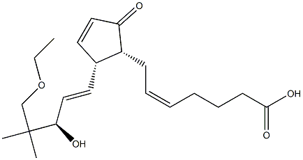 (Z)-7-[(1R,2R)-2-[(1E,3R)-5-エトキシ-3-ヒドロキシ-4,4-ジメチル-1-ペンテニル]-5-オキソ-3-シクロペンテン-1-イル]-5-ヘプテン酸 化学構造式