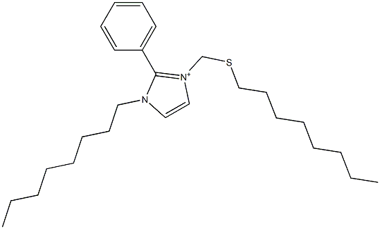 1-Octyl-2-phenyl-3-[(octylthio)methyl]-1H-imidazol-3-ium Structure
