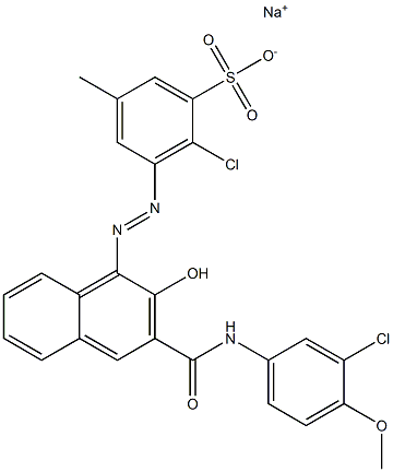  2-Chloro-5-methyl-3-[[3-[[(3-chloro-4-methoxyphenyl)amino]carbonyl]-2-hydroxy-1-naphtyl]azo]benzenesulfonic acid sodium salt