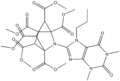 3-[[1,2,3,6-Tetrahydro-1,3-dimethyl-7-propyl-2,6-dioxo-7H-purin]-8-yl]-3-azatricyclo[2.2.1.02,6]heptane-1,2,4,5,6,7-hexacarboxylic acid hexamethyl ester 结构式