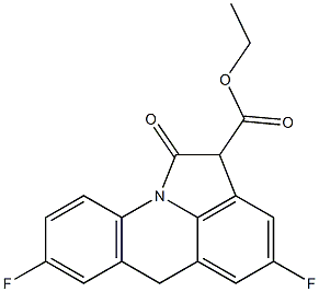 4,8-ジフルオロ-1,2-ジヒドロ-1-オキソ-6H-ピロロ[3,2,1-de]アクリジン-2-カルボン酸エチル 化学構造式