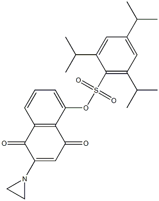 2-(1-アジリジニル)-5-(2,4,6-トリイソプロピルフェニルスルホニルオキシ)-1,4-ナフトキノン 化学構造式