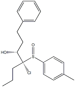 (3R,4R)-4-Chloro-4-(p-tolylsulfinyl)-1-phenylheptan-3-ol Structure