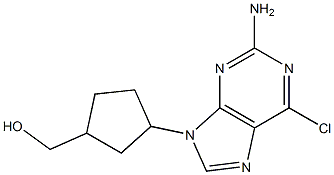2-Amino-6-chloro-9-(3-hydroxymethylcyclopentyl)-9H-purine Structure