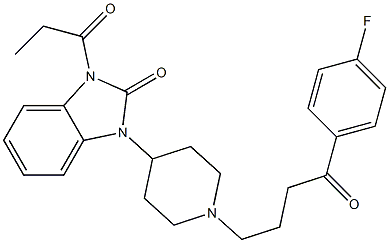 1-[1-[3-(p-Fluorobenzoyl)propyl]-4-piperidyl]-3-propionyl-1H-benzimidazol-2(3H)-one Structure