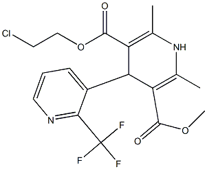 4-[2-(Trifluoromethyl)pyridin-3-yl]-1,4-dihydro-2,6-dimethylpyridine-3,5-dicarboxylic acid 3-methyl 5-(2-chloroethyl) ester 结构式