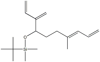 (7E)-4-(tert-Butyldimethylsiloxy)-7-methyl-3-methylene-1,7,9-decatriene,,结构式