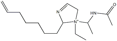 1-[1-(Acetylamino)ethyl]-1-ethyl-2-(6-heptenyl)-3-imidazoline-1-ium Structure