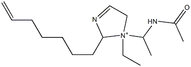 1-[1-(Acetylamino)ethyl]-1-ethyl-2-(6-heptenyl)-3-imidazoline-1-ium 结构式