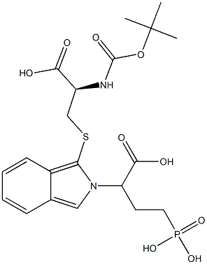 S-[2-(3-Phosphono-1-carboxypropyl)-2H-isoindol-1-yl]-N-[(tert-butyloxy)carbonyl]-L-cysteine Structure