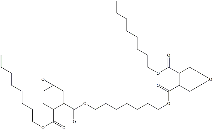 Bis[2-(octyloxycarbonyl)-4,5-epoxy-1-cyclohexanecarboxylic acid]1,7-heptanediyl ester Structure