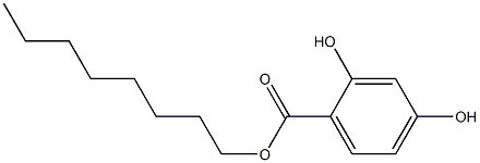 2,4-ジヒドロキシ安息香酸オクチル 化学構造式
