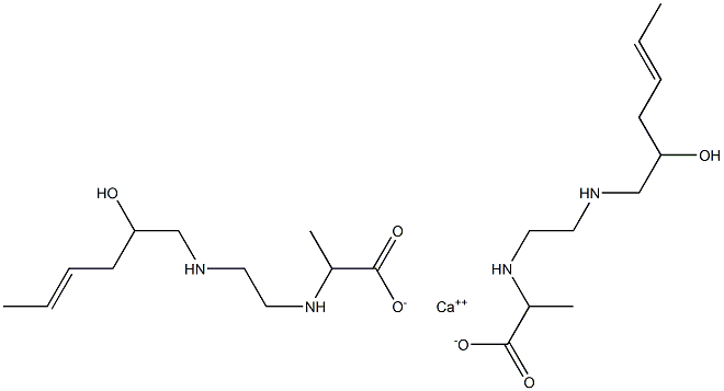 Bis[2-[N-[2-[N-(2-hydroxy-4-hexenyl)amino]ethyl]amino]propionic acid]calcium salt Structure