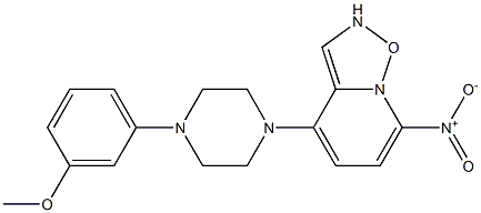 4-[4-(3-メトキシフェニル)-1-ピペラジニル]-7-ニトロベンゾフラザン 化学構造式