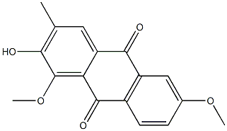 1-メトキシ-2-ヒドロキシ-3-メチル-6-メトキシ-9,10-アントラキノン 化学構造式