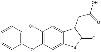 5-クロロ-6-フェノキシ-2,3-ジヒドロ-2-オキソ-3-ベンゾチアゾール酢酸 化学構造式