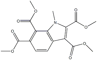 1-メチル-1H-インドール-2,3,6,7-テトラカルボン酸テトラメチル 化学構造式