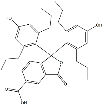 1,3-Dihydro-1,1-bis(4-hydroxy-2,6-dipropylphenyl)-3-oxoisobenzofuran-5-carboxylic acid Struktur