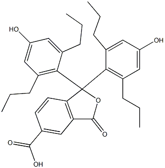 1,3-Dihydro-1,1-bis(4-hydroxy-2,6-dipropylphenyl)-3-oxoisobenzofuran-5-carboxylic acid 结构式