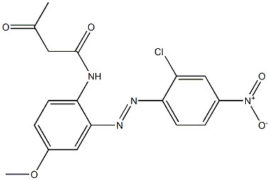 2-アセチル-2'-(2-クロロ-4-ニトロフェニルアゾ)-4'-メトキシアセトアニリド 化学構造式