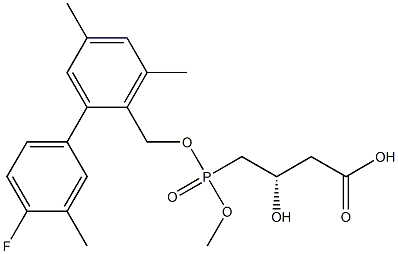 (3S)-3-Hydroxy-4-[methoxy[2-(4-fluoro-3-methylphenyl)-4,6-dimethylbenzyloxy]phosphinyl]butyric acid Structure