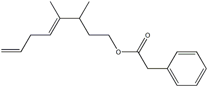 フェニル酢酸3,4-ジメチル-4,7-オクタジエニル 化学構造式