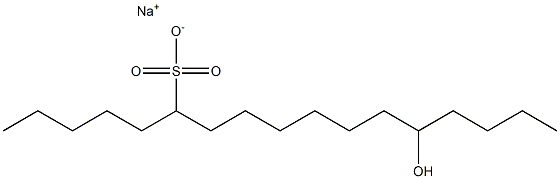 13-Hydroxyheptadecane-6-sulfonic acid sodium salt Structure