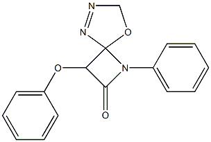 1-Phenyl-3-phenoxy-1,5,6-triaza-8-oxaspiro[3.4]oct-5-en-2-one Struktur