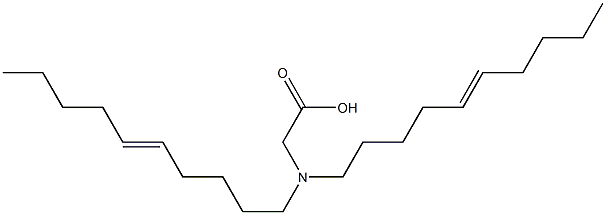 N,N-ジ(5-デセニル)アミノ酢酸 化学構造式