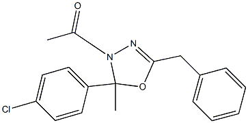 5-Benzyl-2-methyl-2-(4-chlorophenyl)-3-acetyl-2,3-dihydro-1,3,4-oxadiazole Structure