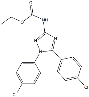 1-(4-クロロフェニル)-5-(4-クロロフェニル)-3-((エトキシカルボニル)アミノ)-1H-1,2,4-トリアゾール 化学構造式