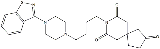 8-[4-[4-(1,2-Benzisothiazol-3-yl)-1-piperazinyl]butyl]-8-azaspiro[4.5]decane-2,7,9-trione,,结构式