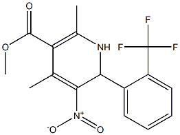 1,2-Dihydro-4,6-dimethyl-3-nitro-2-[2-(trifluoromethyl)phenyl]pyridine-5-carboxylic acid methyl ester Structure