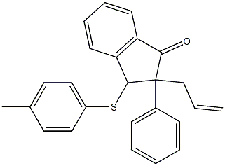 2-フェニル-2-(2-プロペニル)-3-(p-トリルチオ)-2,3-ジヒドロ-1H-インデン-1-オン 化学構造式