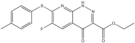 1,4-Dihydro-7-(4-methylphenylthio)-6-fluoro-4-oxopyrido[2,3-c]pyridazine-3-carboxylic acid ethyl ester