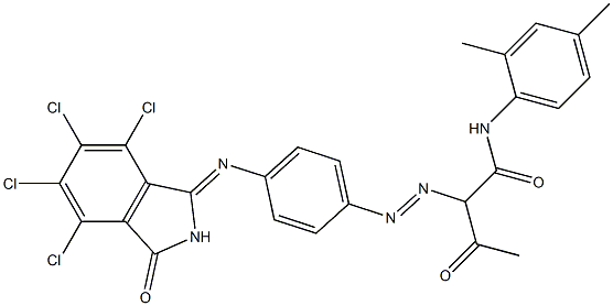 N-(2,4-Dimethylphenyl)-3-oxo-2-[4-(4,5,6,7-tetrachloro-3-oxoisoindolin-1-ylideneamino)phenylazo]butyramide Structure