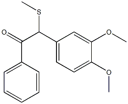 1-Phenyl-2-(3,4-dimethoxyphenyl)-2-(methylthio)ethan-1-one Struktur