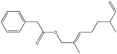 フェニル酢酸2,6-ジメチル-2,7-オクタジエニル 化学構造式