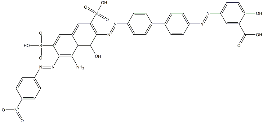 5-[[4'-[[8-Amino-1-hydroxy-7-[(4-nitrophenyl)azo]-3,6-disulfonaphthalen-2-yl]azo][1,1'-biphenyl]-4-yl]azo]-2-hydroxybenzoic acid,,结构式