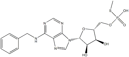 N-Benzyladenosine 5'-(phosphorothioic acid S-methyl) ester Struktur