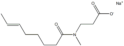 3-[N-Methyl-N-(6-octenoyl)amino]propionic acid sodium salt,,结构式