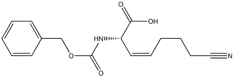 (2S,3Z)-2-[[[(Benzyl)oxy]carbonyl]amino]-7-cyano-3-heptenoic acid Structure